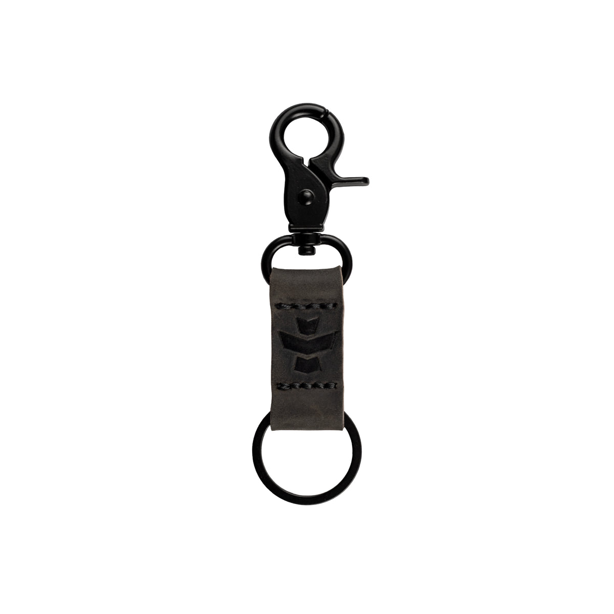 Leather Coordinate Key Clip - Robrasim Black / E: Silver