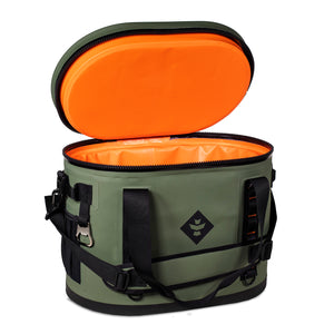 Green Waterproof Leakproof Soft Insulated Cooler Tote Orange Interior