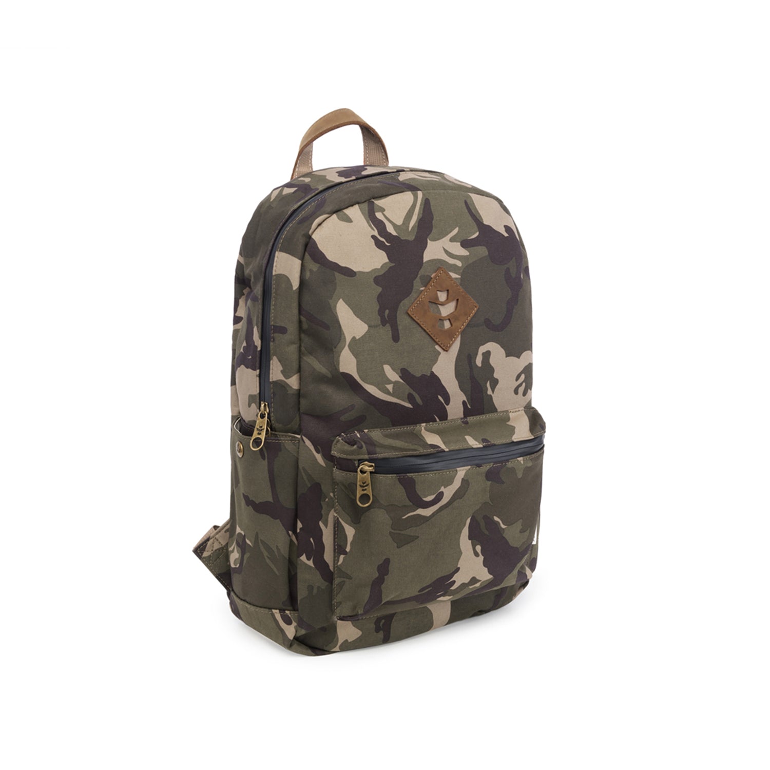 Camo Brown Canvas Smell Proof Water Resistant Backpack Bag