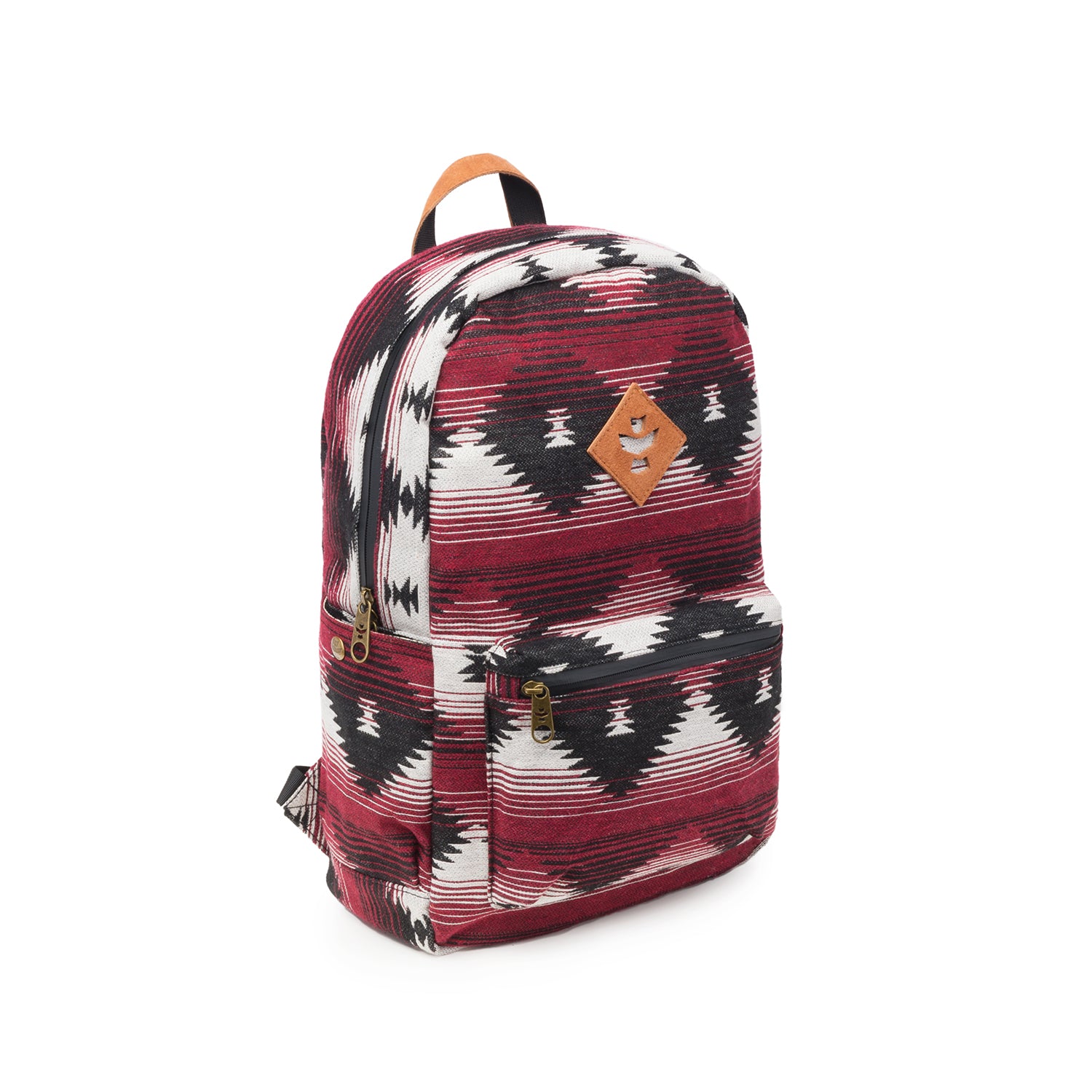 Maroon Pattern Smell Proof Water Resistant Backpack Bag