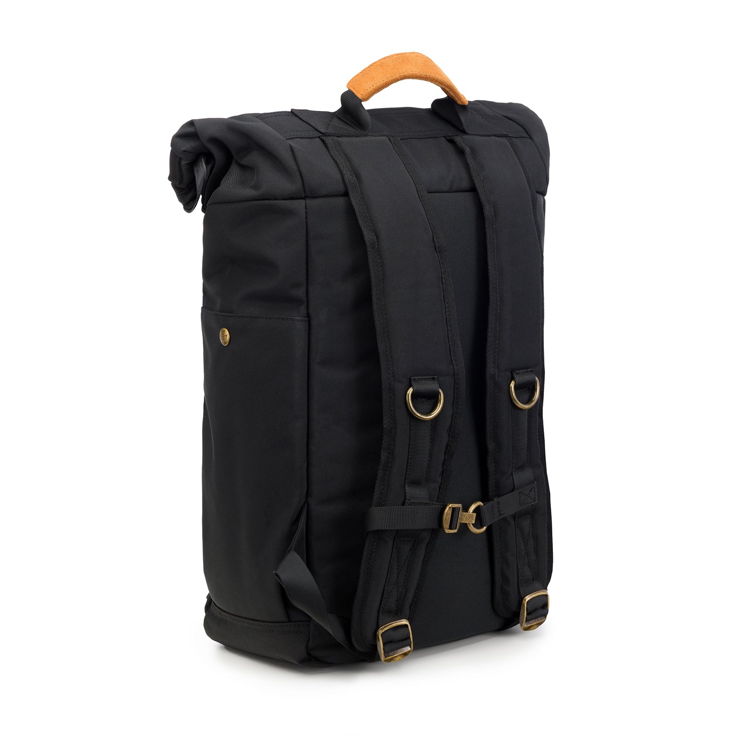 Black Nylon Smell Proof Water Resistant Rolltop Backpack Bag