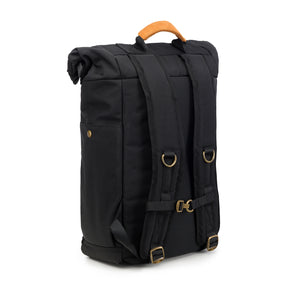 Black Nylon Smell Proof Water Resistant Rolltop Backpack Bag