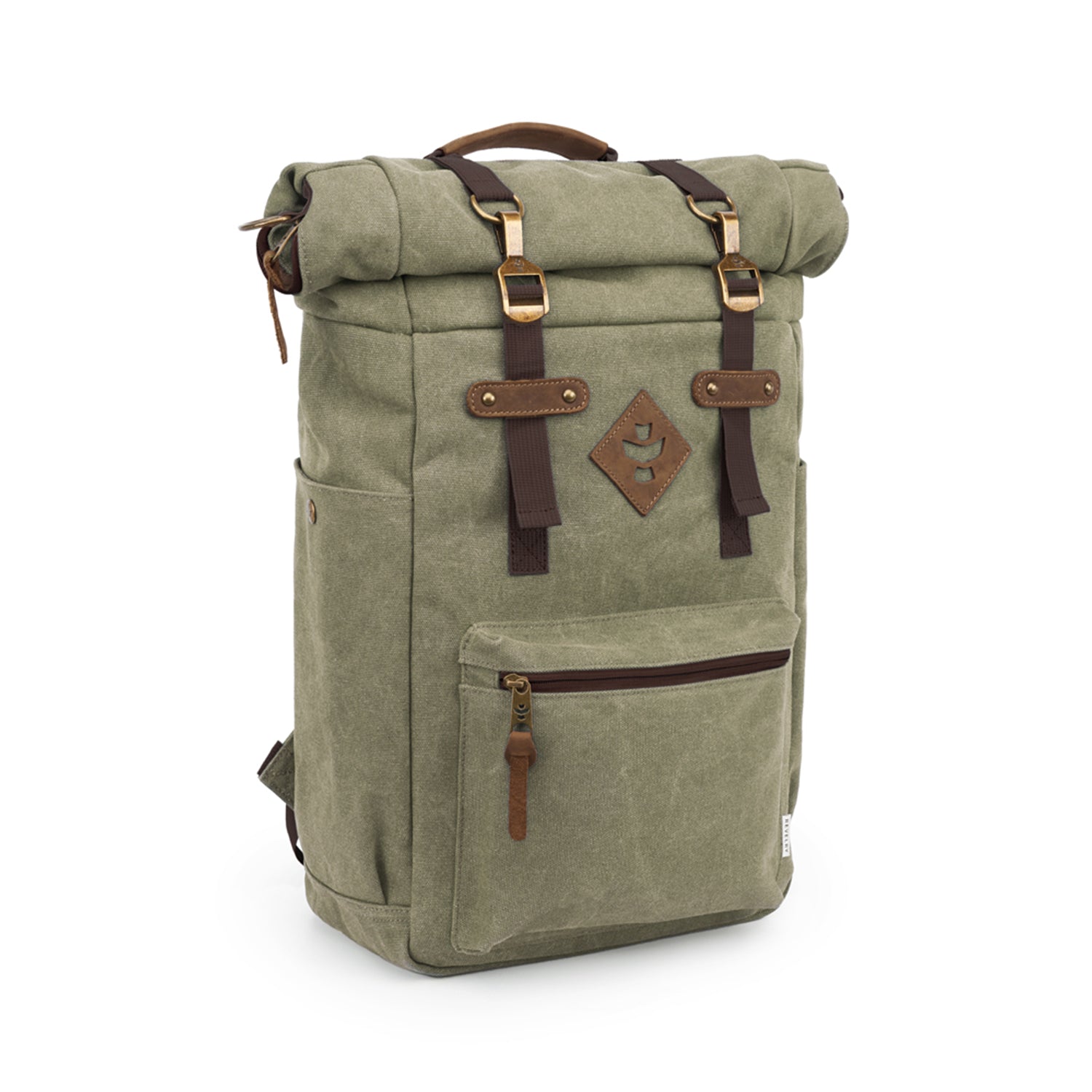 Sage Canvas Smell Proof Water Resistant Rolltop Backpack Bag