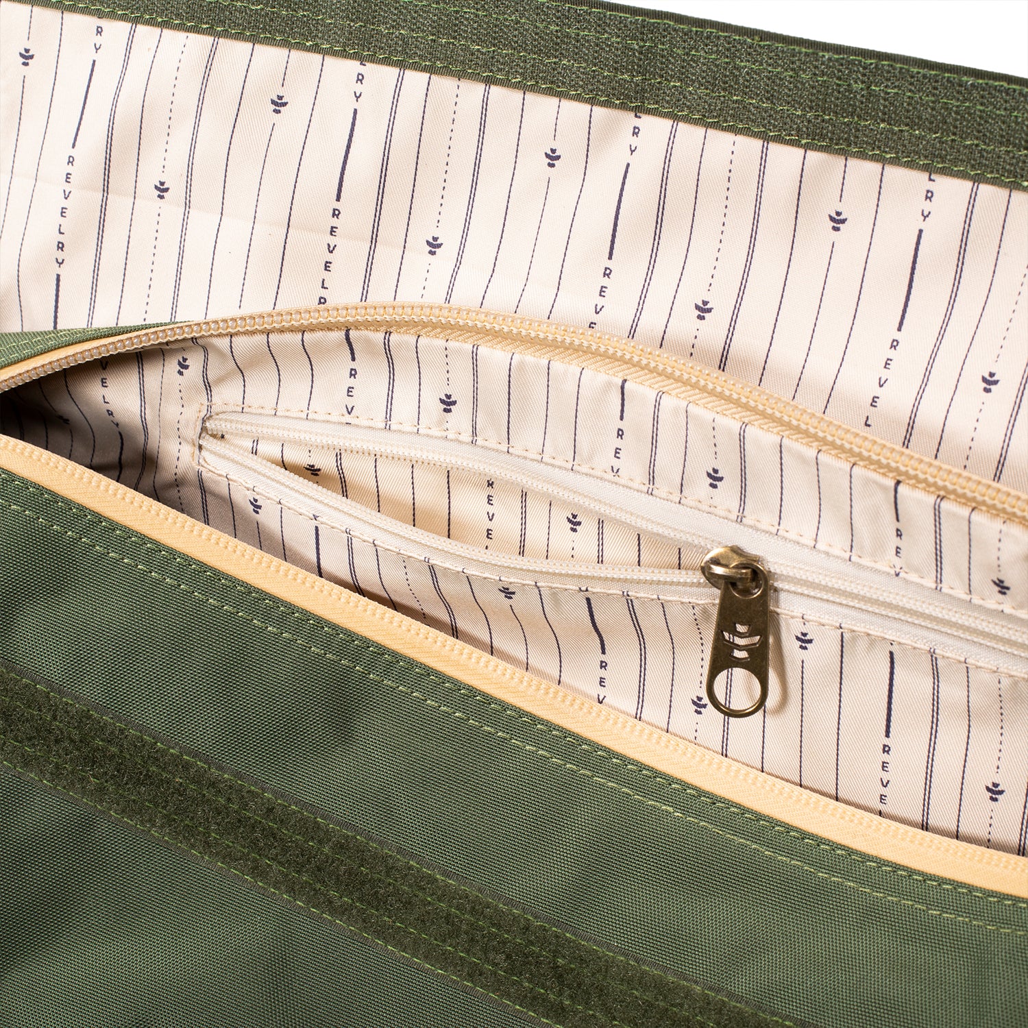 Green Nylon Smell Proof Water Resistant Large Duffle Interior Zipper