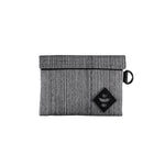 Dark Striped Grey Nylon Smell Proof Water Resistant Small Velcro Bank Bag