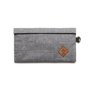 Crosshatch Grey Nylon Smell Proof Water Resistant Velcro Bank Bag