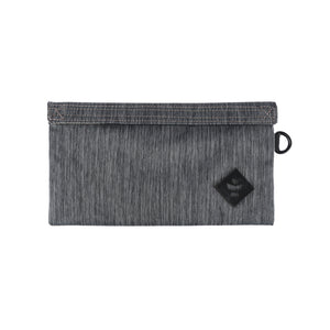 Dark Striped Grey Nylon Smell Proof Water Resistant Velcro Bank Bag