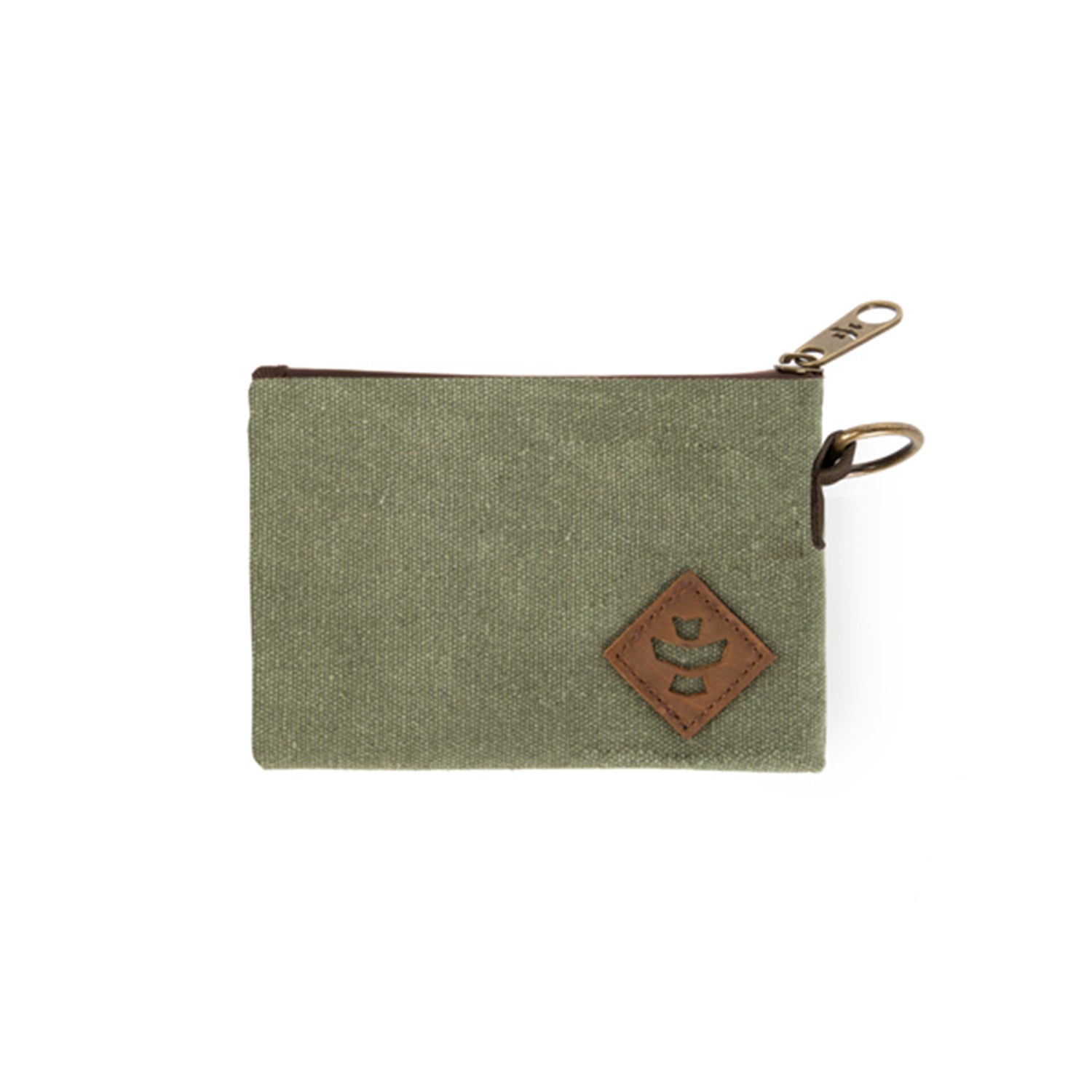 Sage Canvas Smell Proof Water Resistant Small Zipper Bank Bag