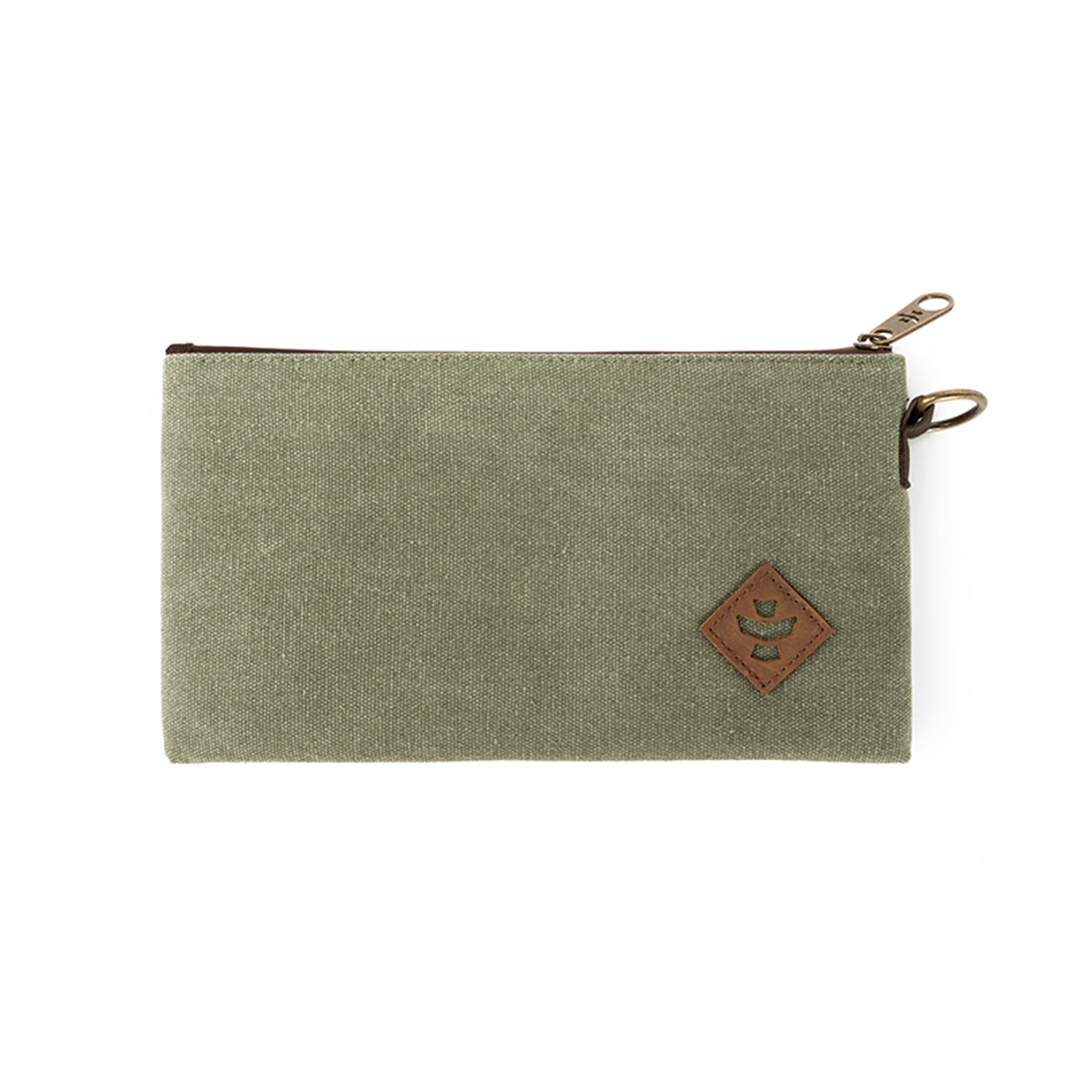 Sage Canvas Smell Proof Water Resistant Zipper Bank Bag