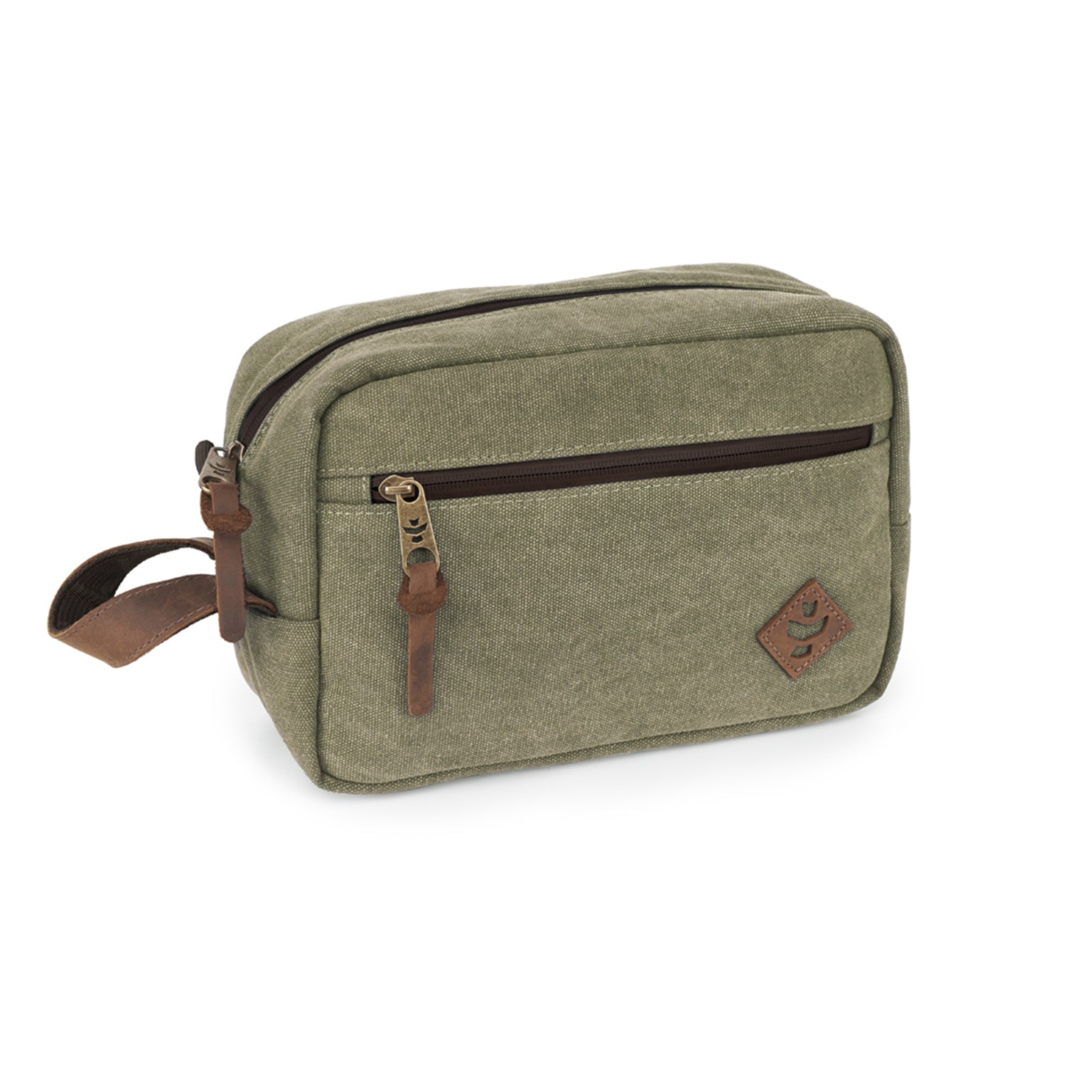 Sage Canvas Smell Proof Water Resistant Toiletry Dopp Kit Bag